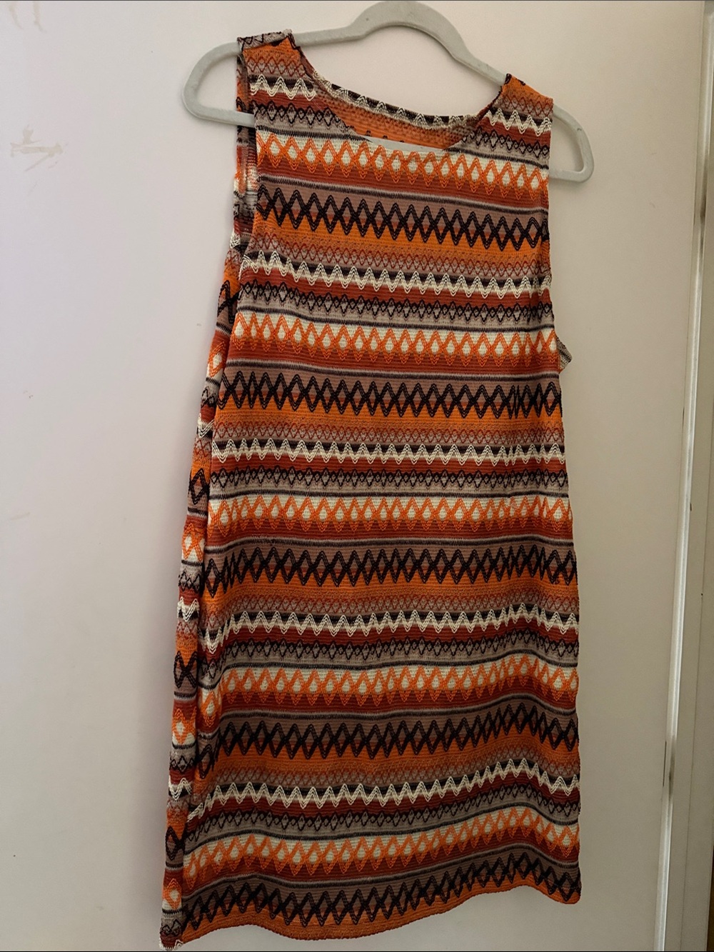 SHEIN Orange Multi-Striped Sleeveless Girls Dress